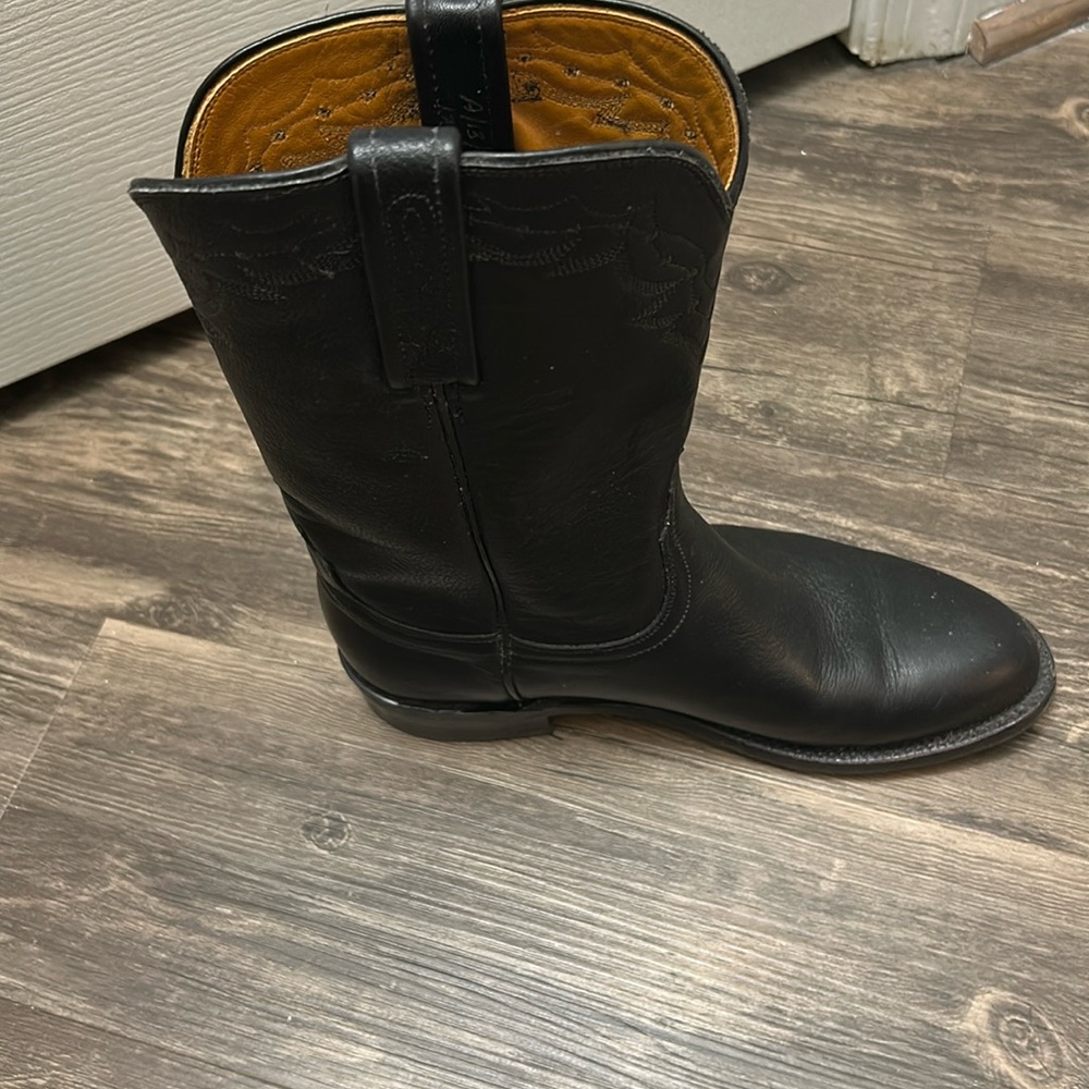 LUCCHESE 2000 black leather cowboy boots . Size 6 1/2 B